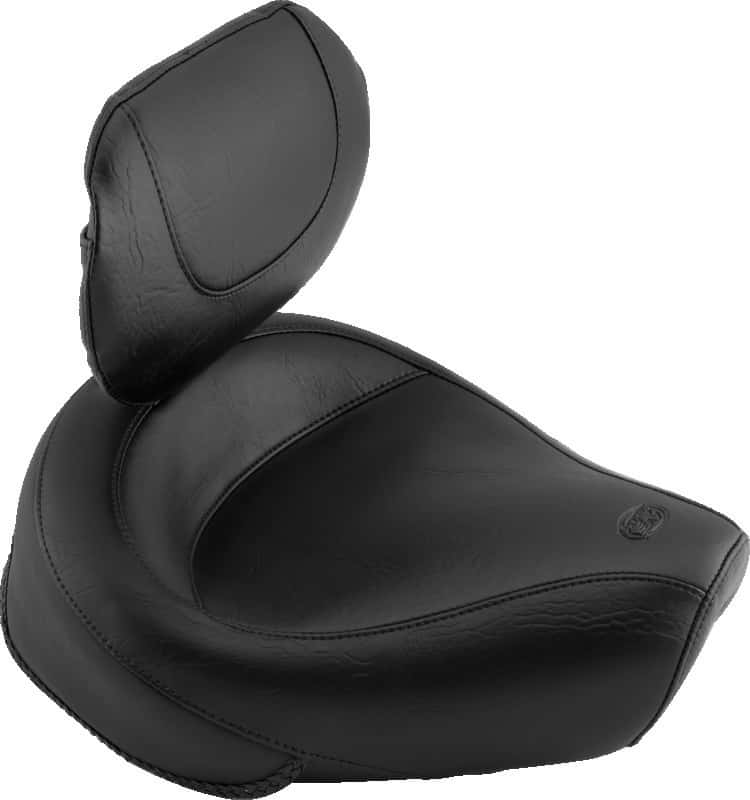 Mustang Motorcycle — Mustang 82-03 Harley Sportster Wide Touring Solo Seat w/Driver Backrest - Black - view 2