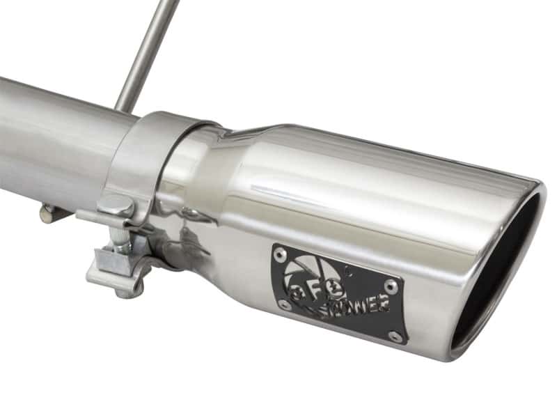 aFe — aFe Rebel Series CB 2.5in Dual Center Exit SS Exhaust w/ Polish Tip 07-15 Jeep Wrangler 3.6L/3.8L V6
Cat-Back Exhaust - view 5