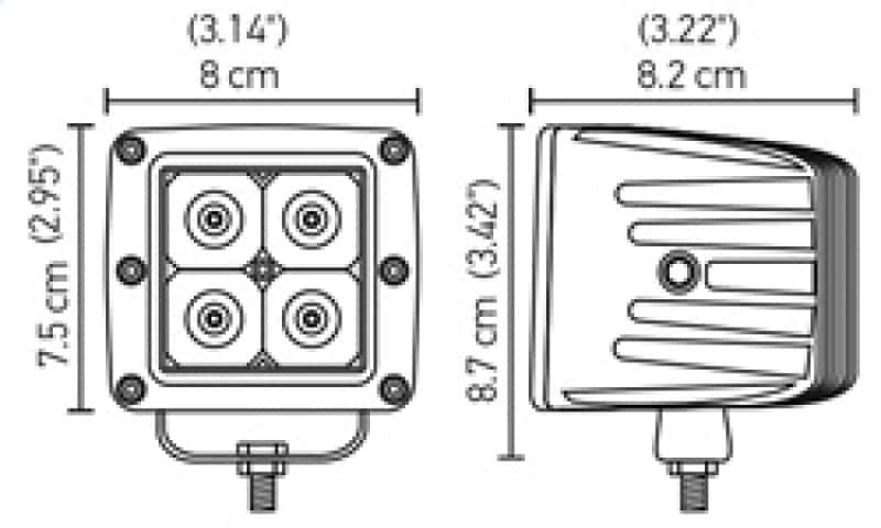 Hella — Hella HVF Cube 4 LED Off Road Kit - 3.1in 2X12W - view 5