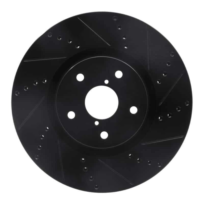 R1 Concepts — R1 05-17 Subaru WRX STI Front Right Drilled & Slotted Black Brake Rotor
R1 Brake Rotor Drill - view 1