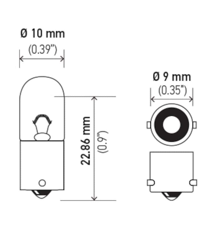 Hella — Hella Bulb 3930 24V 4W BA9s T2.75
3930 Incan Bulb - view 8