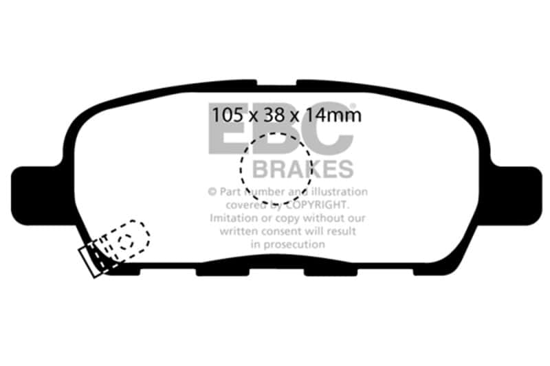 EBC — EBC 08-13 Infiniti EX35 3.5 Ultimax2 Rear Brake Pads
Disc Brake Pad - view 1
