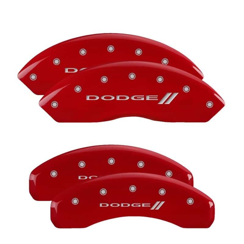 MGP — MGP 4 Caliper Covers Engraved Front & Rear With stripes/Dodge Red finish silver ch
Caliper Covers - view 1