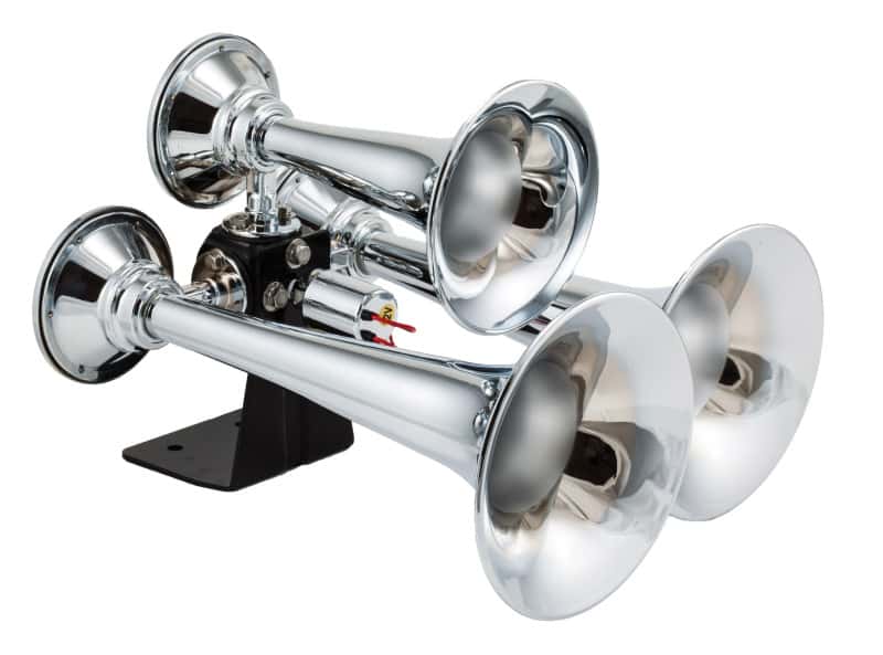 Kleinn Air Horns — Kleinn Chrome Triple Horn/ 13.5In/11.75In/8.5In- Chrome-Plated High Impact ABS
Triple Train Horn - view 2