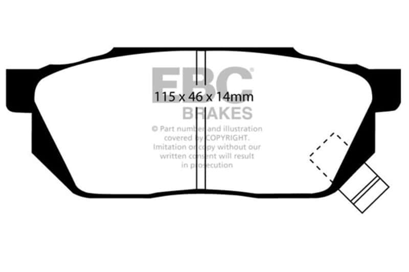 EBC — EBC 84-87 Honda Civic CRX 1.5 DX Ultimax2 Front Brake Pads
Disc Brake Pad - view 1