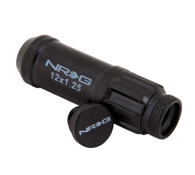 NRG — NRG 700 Series M12 X 1.25 Steel Lug Nut w/Dust Cap Cover Set 21 Pc w/Locks & Lock Socket - Black - view 3