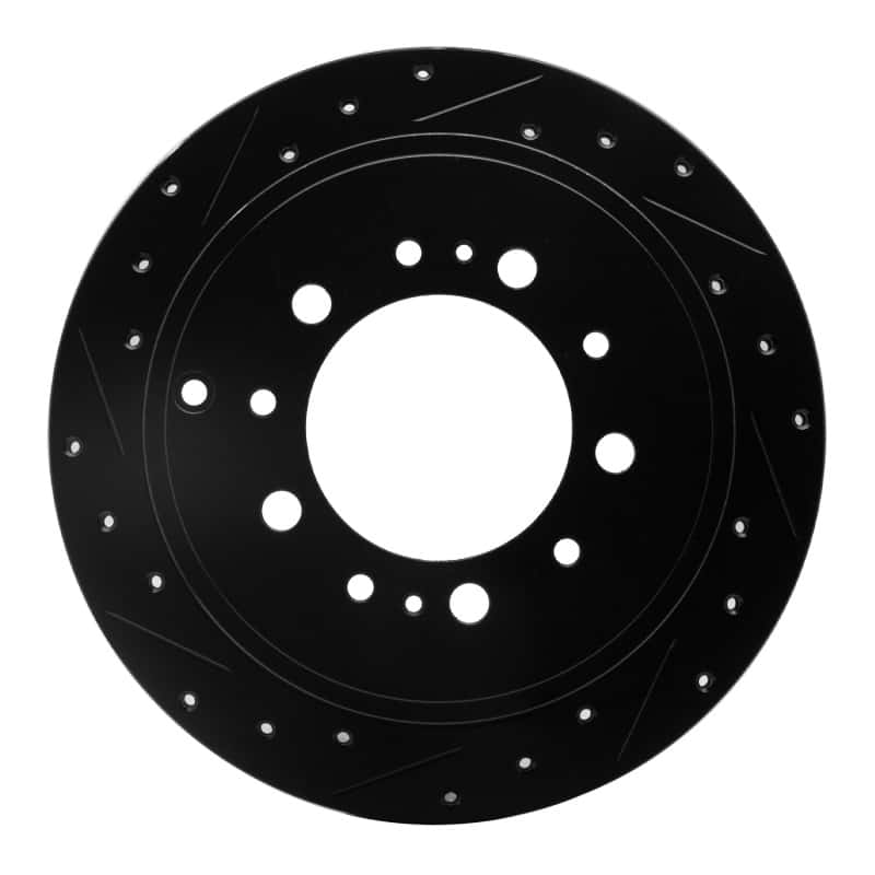 R1 Concepts — R1 07-22 Lexus LX570 Rear Left Drilled & Slotted Black Brake Rotor
R1 Brake Rotor Drill - view 1