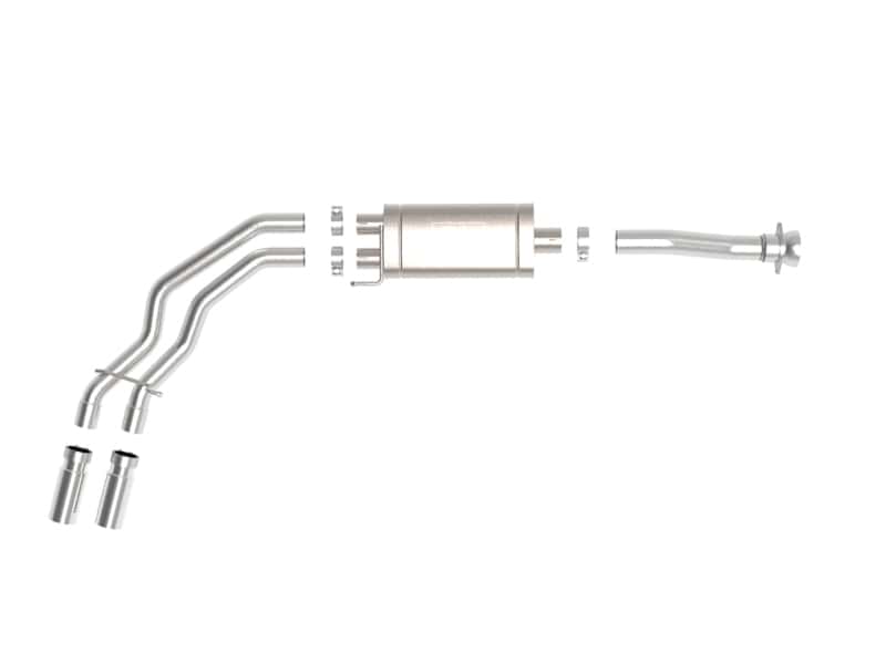 aFe — aFe Rebel 3in 409 SS Cat-Back Exhaust 2021 Ford F-150 V6 2.7L/3.5L (tt)/V8 5.0L w/ Polished Tips
Cat-Back Exhaust - view 4