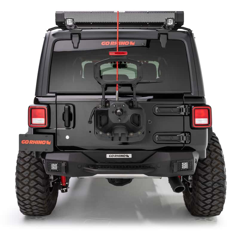Go Rhino — Go Rhino 18-20 Jeep Wrangler JL/JLU Rockline Rear Stubby Bumper
Rockline Bumper (R) - view 2