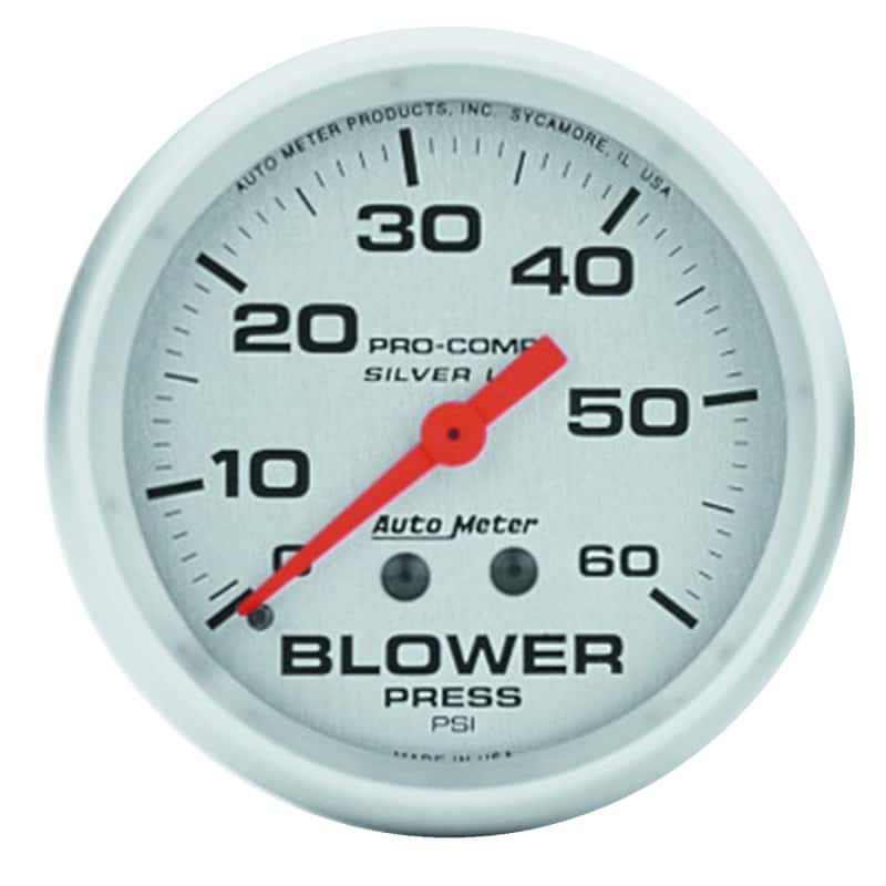 AutoMeter — Autometer Ultra-Lite 66.7mm 0-60 PSI Liquid Filled Mechanical Blower Pressure Gauge
2-5/8" BLOWER PRESS, - view 1
