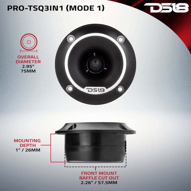 DS18 — DS18 3in Surface Flush Angle High Comp Neodymium Super Bullet Twtr 100 Watts RMS 1in Almnm Vc 4 ohm - view 5