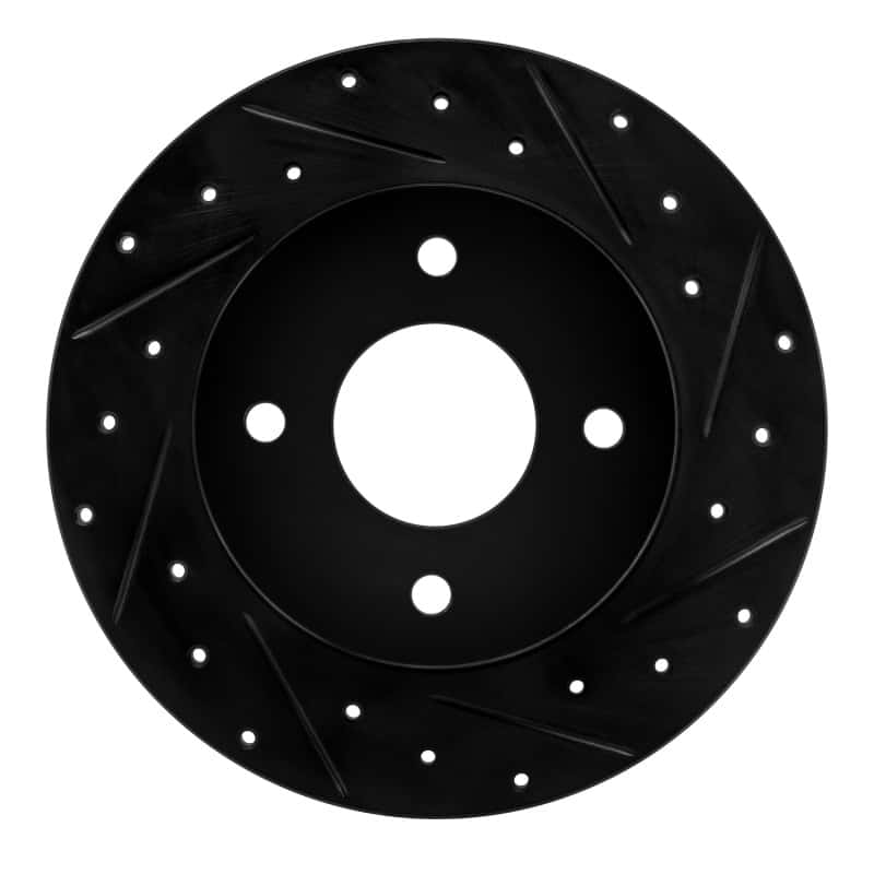 R1 Concepts — R1 04-06 Nissan Sentra Rear Right Drilled & Slotted Black Brake Rotor
R1 Brake Rotor Drill - view 1