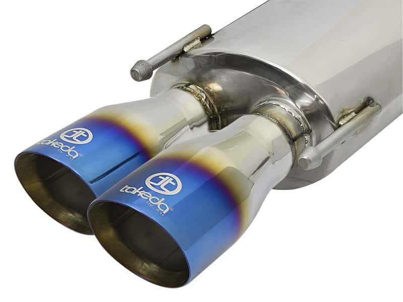 aFe — aFe Takeda 16-17 Lexus RC 200T 2.0L (t) 2in. SS Axle-Back Exhaust System w/Polished Blue Tips
Axle-Back Exhaust - view 3