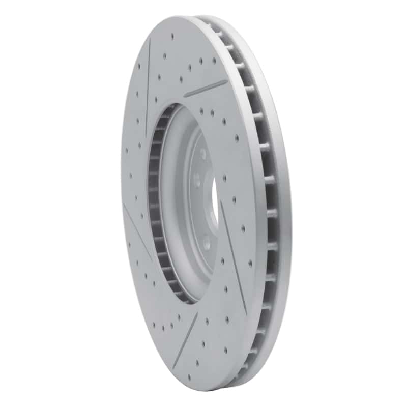 R1 Concepts — R1 17-20 Jaguar Xe Front Right Drilled & Slotted Geo-Carbon Rotor - view 4