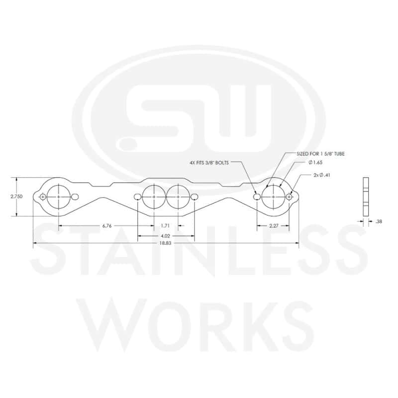 Stainless Works — Stainless Works Small Block Chevy Round Port Header 304SS Exhaust Flanges 1-5/8in Primaries
Header Flange
HFSBC1625
 - view 5