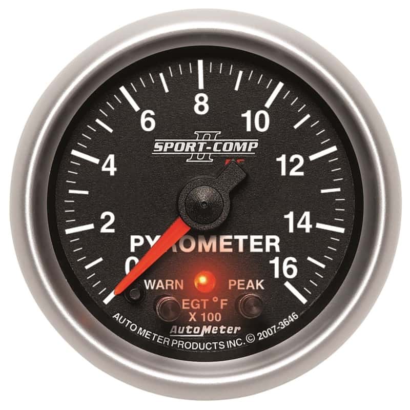 AutoMeter — Autometer Sport-Comp II Full Sweep Electronic 0-1600 Deg F EGT/Pyrometer Peak & Warn w/ Elec Control
2-1/16" PYROMETER KI - view 1