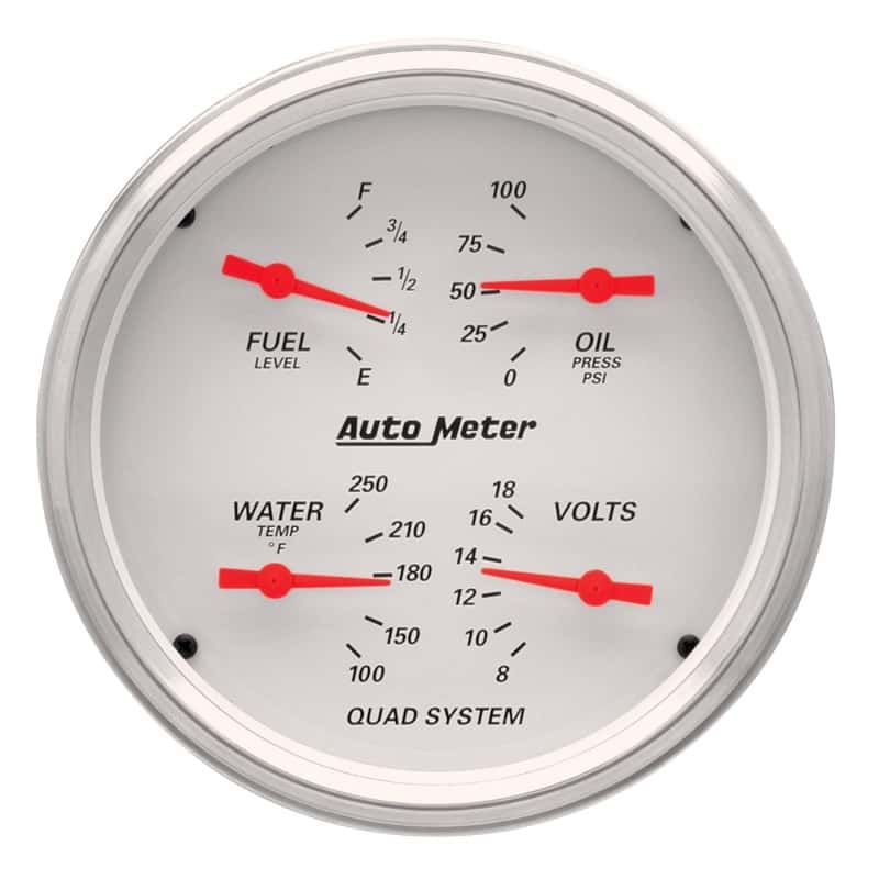 AutoMeter — AutoMeter Gauge Quad 5in. 240 Ohm(e) to 33 Ohm(f) Elec Arctic White
GA 5" QUAD 240-33 AW - view 2