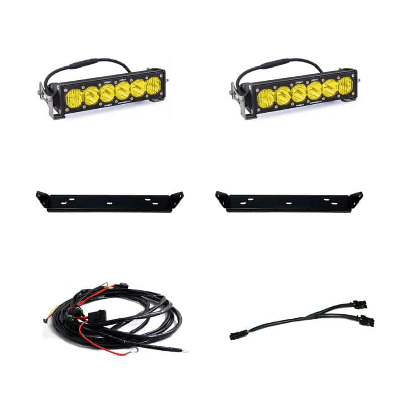 Baja Designs — Baja Designs 2021+ Ford Raptor OnX6 Behind Grill Kit -10in. Amber D/C - view 1