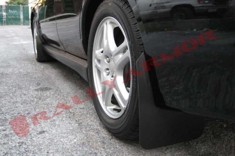 Rally Armor — Rally Armor 02-07 Subaru WRX/STI/RS/2.5i (Wagons Req. Mod.) Basic Black Mud Flap w/Black Logo
Mud Flap - view 1