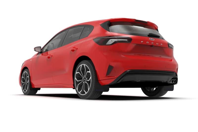 Rally Armor — Rally Armor 19-25 Ford Focus ST MK4 Black UR Mud Flap w/White Logo
Mud Flap - view 3
