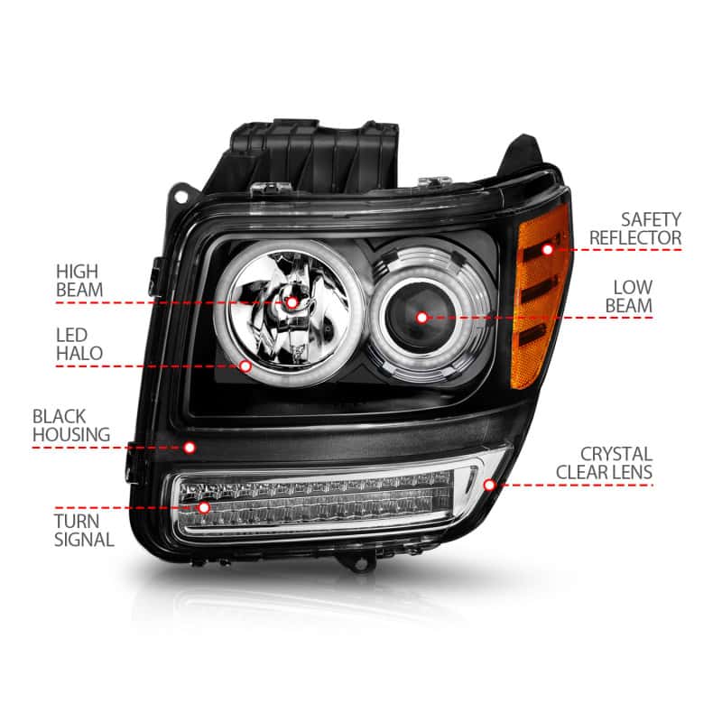 ANZO — ANZO 2007-2012 Dodge Nitro Projector Headlights w/ Halo Black (CCFL) G2
Head Light Set
HdLtSet - view 12