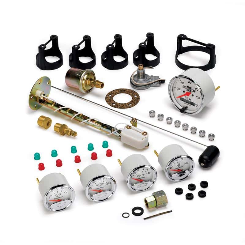 AutoMeter — Autometer Arctic White GM 5 Pc Kit Box w/ Elec Speedo, Elec Oil Press, Water Temp, Volt, Fuel Level
GA SET 5PC E SPD CV - view 2