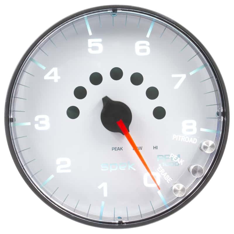 AutoMeter — Autometer Spek-Pro Gauge Tachometer 5in 8K Rpm W/Shift Light & Peak Mem White/Black
GA 5" 8KRPM WFB SPEK - view 5
