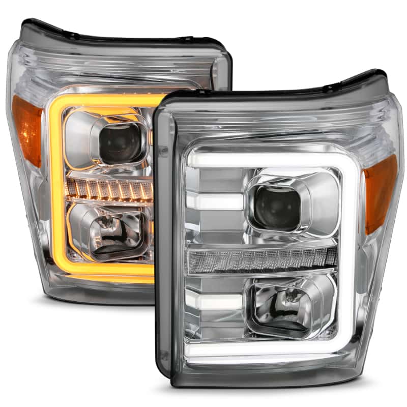 ANZO — ANZO 11-16 Ford F-250/F-350/F-450 Projector Headlights w/ Plank Style Switchback Chrome w/Amber
Projector Headlights
Head Light Set - view 2