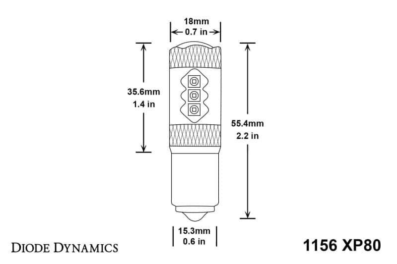 Diode Dynamics — Diode Dynamics 1156 XP80 LED - Amber (Single) - view 4