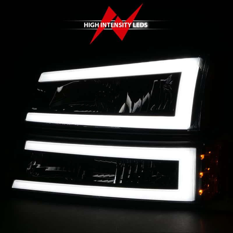 ANZO — ANZO 2003-2006 Chevrolet Silverado 1500 Crystal Headlights w/ Light Bar Black Housing
Head Light Set
HdLtSet - view 12