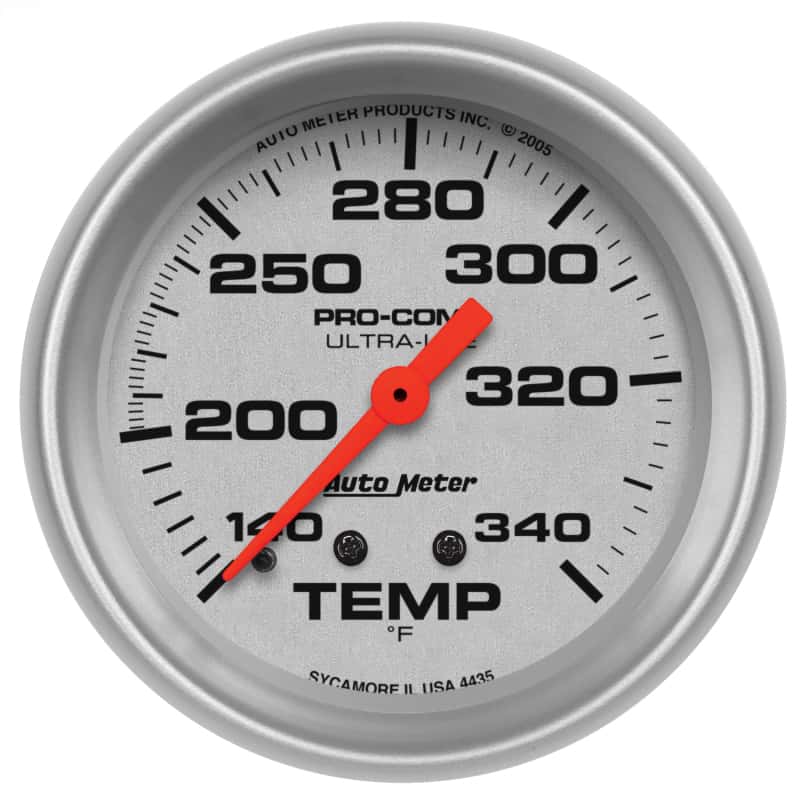 AutoMeter — Autometer Ultra-Lite 2-5/8in Mechanical 140-340 Degree F Temperature Gauge
2-5/8" TEMP GA, 140- - view 2