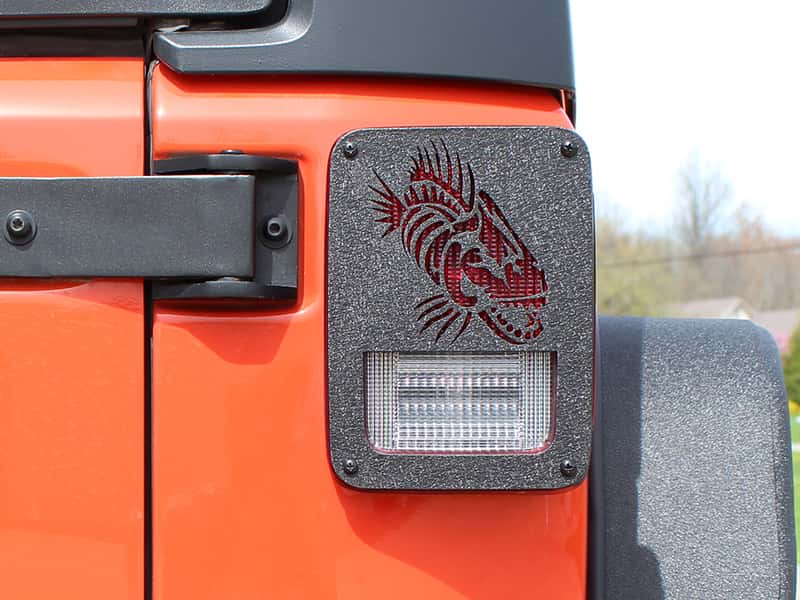 Fishbone Offroad — Fishbone Offroad 07-18 Jeep Wrangler JK - Black Textured Powdercoat Tail Light Covers - view 8