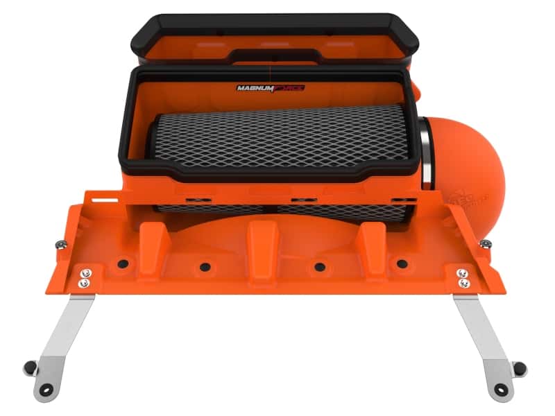 aFe — aFe 21-23 RAM 1500 TRX V8-6.2L SC Magnum FORCE Stage2 Orange Edition Cold Air Intake System w/Pro 5R
Magnum FORCE Intake - view 3