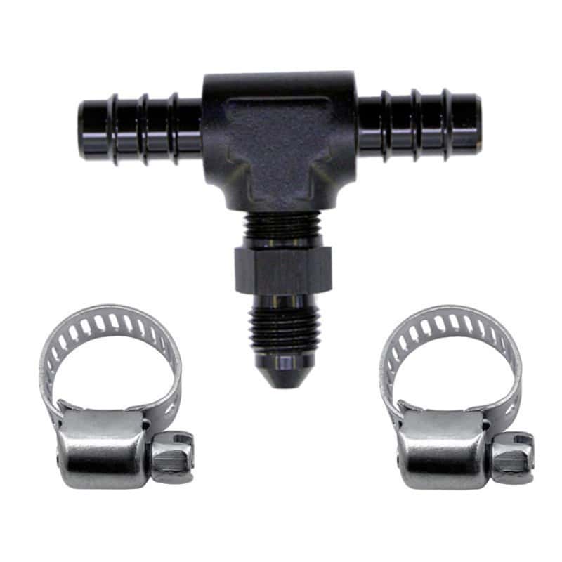 Nitrous Express — Nitrous Express 5/16 Fuel T 5/16 Hose Barb to 4AN Male
NitrousFuelLineAdptK
Fuel Line Adapter - view 1