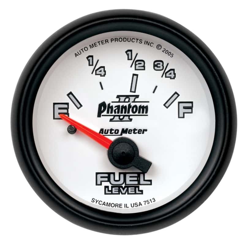 AutoMeter — Autometer Phantom 2-1/16in 73-10 OHM Fuel Level Gauge
2-1/16" FUEL LEVEL, - view 1