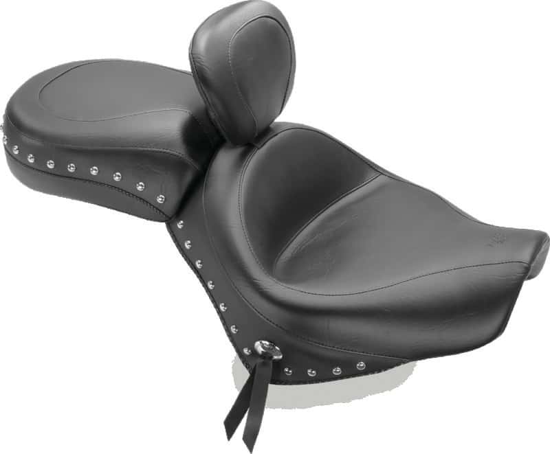 Mustang Motorcycle — Mustang 97-13 HD FL Touring Saddlebag Tour-Pak Lid Covers (Pair) Deluxe - Black w/ Grey Stitching - view 1