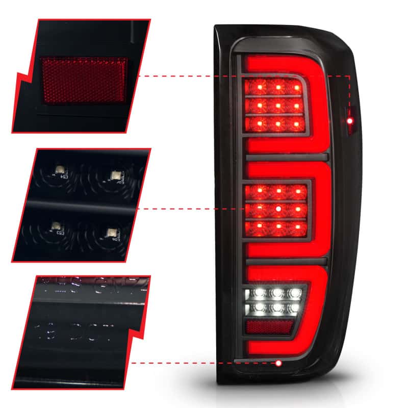 ANZO — ANZO 19-23 GMC Sierra 1500/2500HD/3500HD Smoke Black Replacement Full LED Bar Tail Light
Tail Light Set - view 9