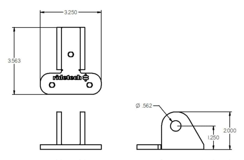 Ridetech — Ridetech Bracket to Mount C4 Corvette ShockWave Lower Control Arm
Shock Bracket C4 Low - view 2
