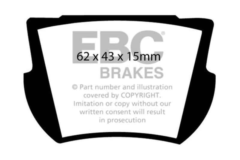 EBC — EBC 66-74 Lotus Elan 1.6 Ultimax2 Rear Brake Pads
Disc Brake Pad - view 1
