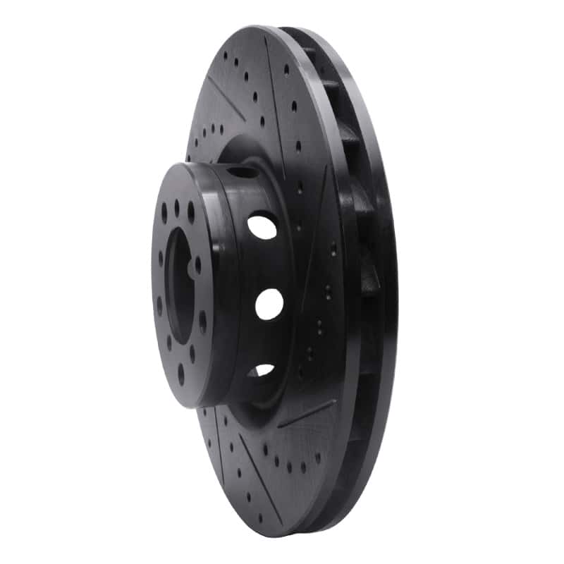 R1 Concepts — R1 00-03 BMW M5 Left Front Drilled & Slotted Black Brake Rotor
R1 Brake Rotor Drill - view 2