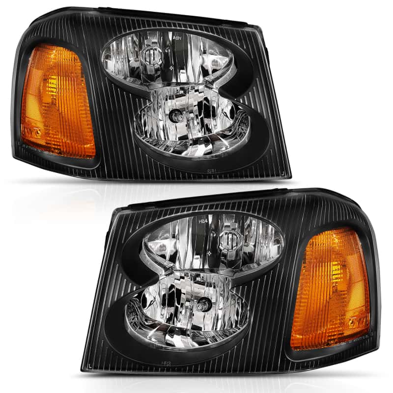 ANZO — ANZO 2002-2009 GMC Envoy Crystal Headlight  Black Amber
Head Light Set - view 1
