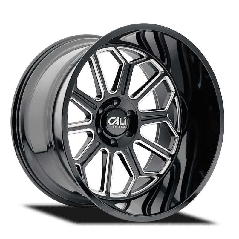 Cali Off-Road — Cali Off-Road 9117 Auburn 24x14 / 6x139.7 BP / -76mm Offset / 106mm Hub Gloss Black Milled Wheel
9117 - view 1