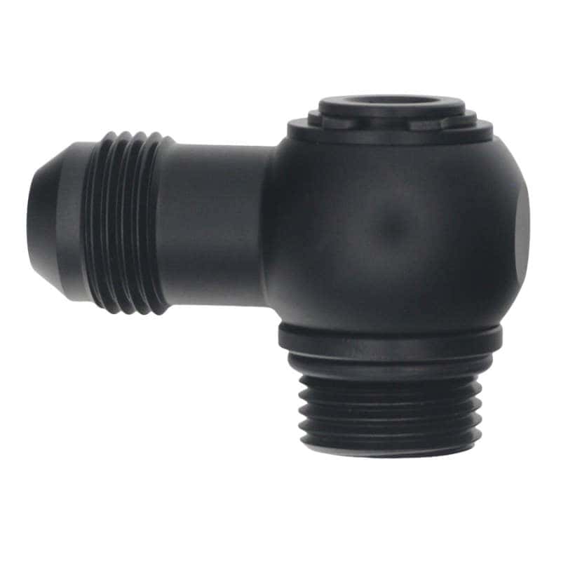 DeatschWerks — DeatschWerks 8AN ORB Male to 8AN Male Flare Low Profile 90-Degree Swivel - Anodized Matte Black
Lines & Fittings - view 1