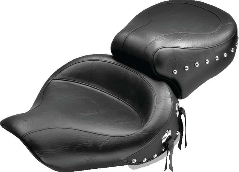 Mustang Motorcycle — Mustang 91-05 Harley Dyna Wide Touring 1PC Seat w/Studs - Black - view 2