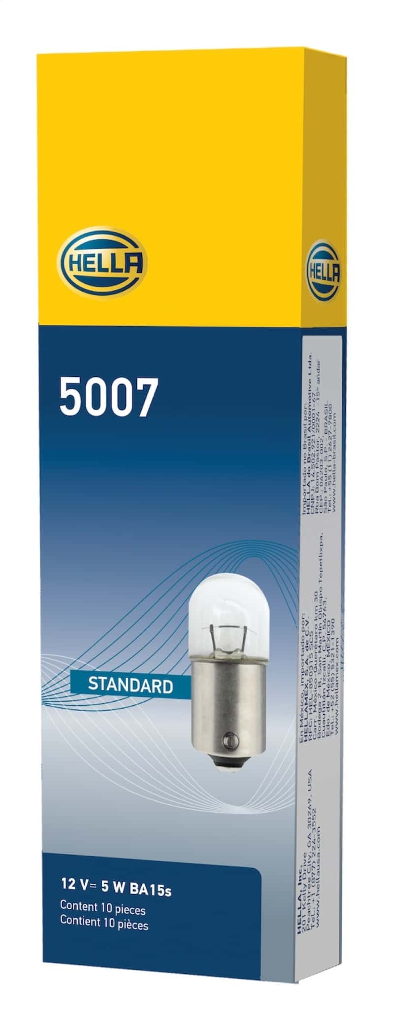Hella — Hella Bulb 5007 12V 5W BA15s B6
5007 Incan Bulb - view 6