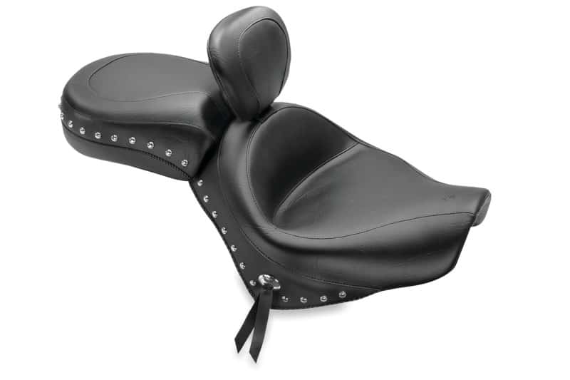 Mustang Motorcycle — Mustang 07-15 Honda VT750C2 Spirit,10-20 Phantom Wide Tour 2PC Seat w/Dr Backrest Studs - Black - view 1