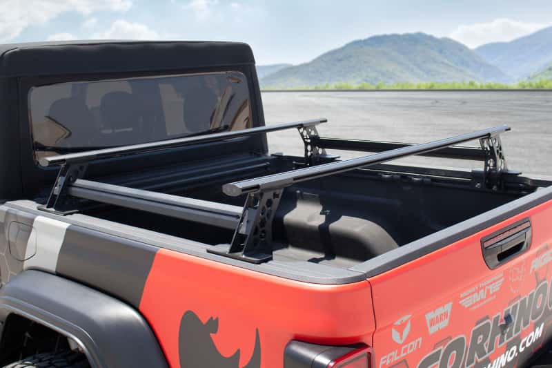 Go Rhino — Go Rhino 20-22 Jeep Gladiator JT/16-22 Toy. Tacoma/05-21 Nssn Frontier XRS Cross Bars Kit - Tex. Blk
XRS Bed Cross Rails - view 8