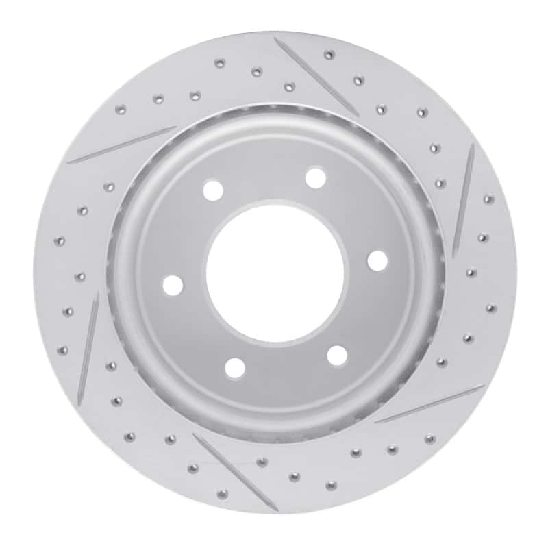 R1 Concepts — R1 19-25 Ford Bronco Rear Left Drilled & Slotted Geo-Carbon Rotor - view 5