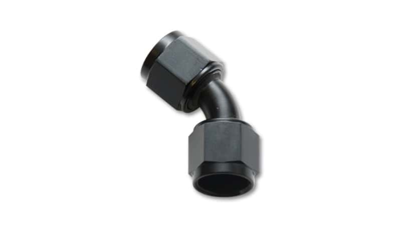 Vibrant — Vibrant -6AN X -6AN Female Flare Swivel 45 Deg Fitting ( AN To AN ) -Anodized Black Only
6AN45DegFMUnionAdptr
-6ANFemale45DegUnion
AN Fitting - view 1