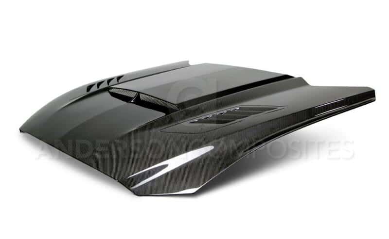 Anderson Composites — Anderson Composites 15-17 Ford Mustang (Excl. GT350/GT350R) Ram Air Double Sided Hood - view 3
